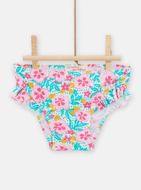 Ruffle Floral Print Bikini Bottoms