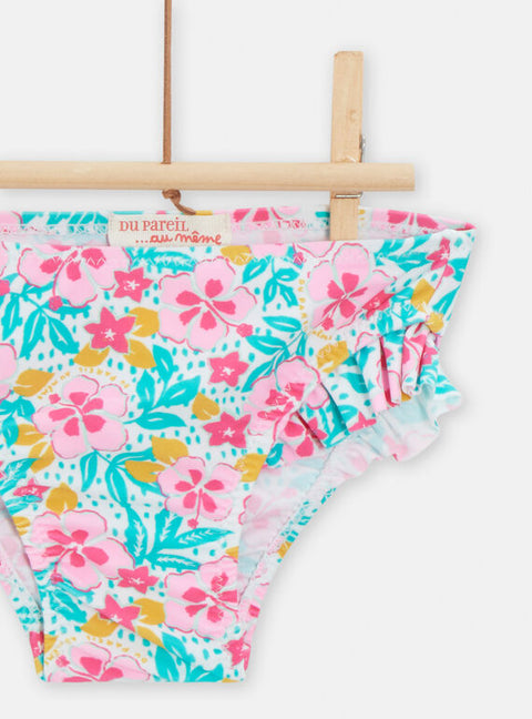 Ruffle Floral Print Bikini Bottoms