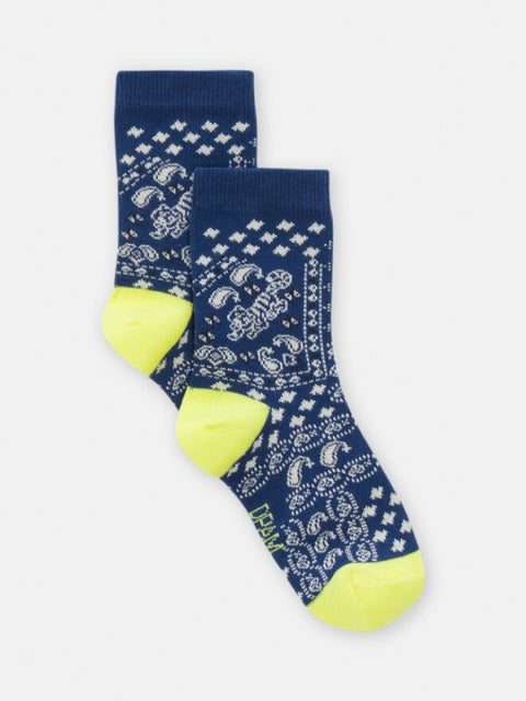 Blue Aztec Pattern Cotton Rich Socks