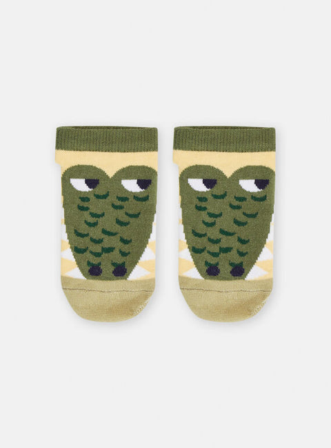 Green Alligator Pattern Cotton Rich Socks