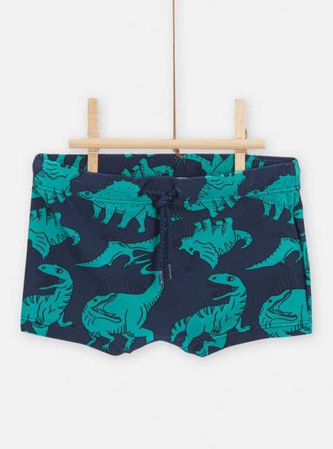 Navy Dinosaur Print Swim Shorts
