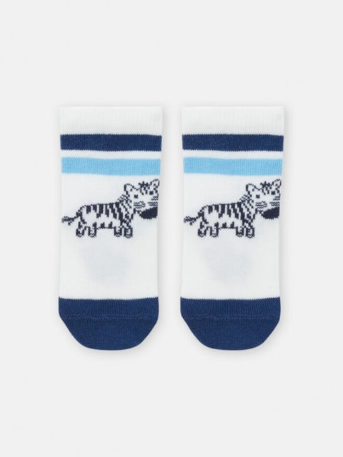 White Zebra Pattern Cotton Rich Socks