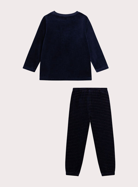 Navy Glow In The Dark Unicorn Animation Velour Pyjamas