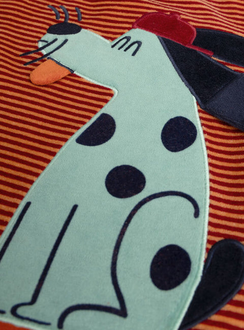Red Dog Applique Velour Pyjamas