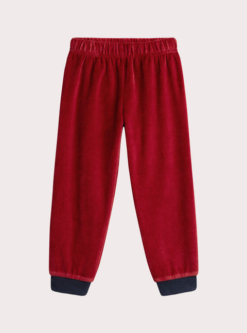 Red Dog Applique Velour Pyjamas