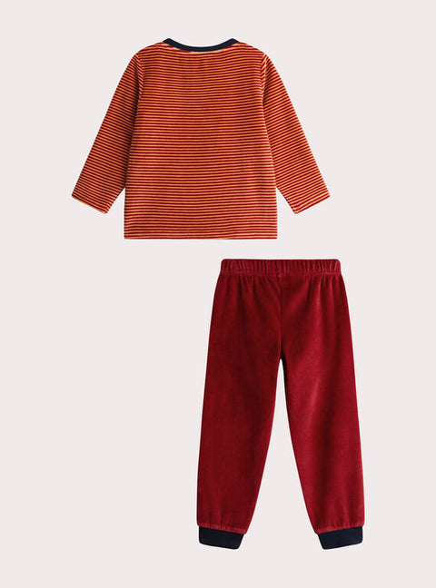 Red Dog Applique Velour Pyjamas