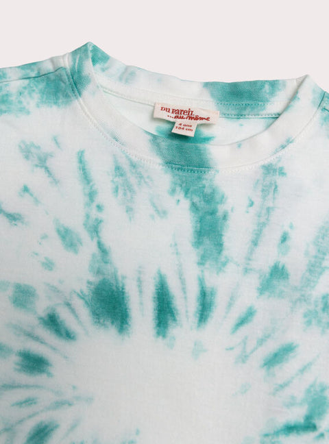 Turquoise Tie Dye Cotton T-shirt