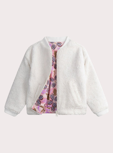Reversible Cream Sherpa Cardigan