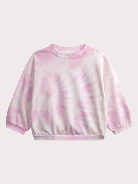 Pink Tie Dye Cotton Sweatshirt