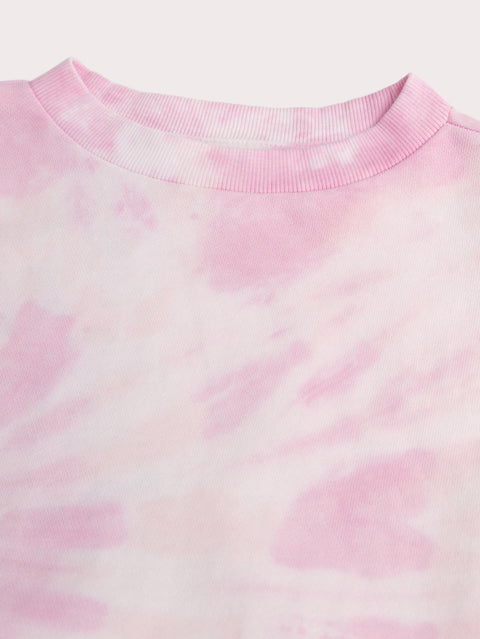 Pink Tie Dye Cotton Sweatshirt