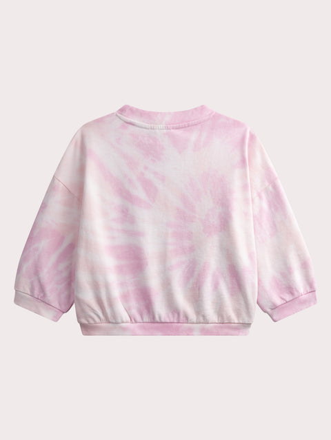 Pink Tie Dye Cotton Sweatshirt