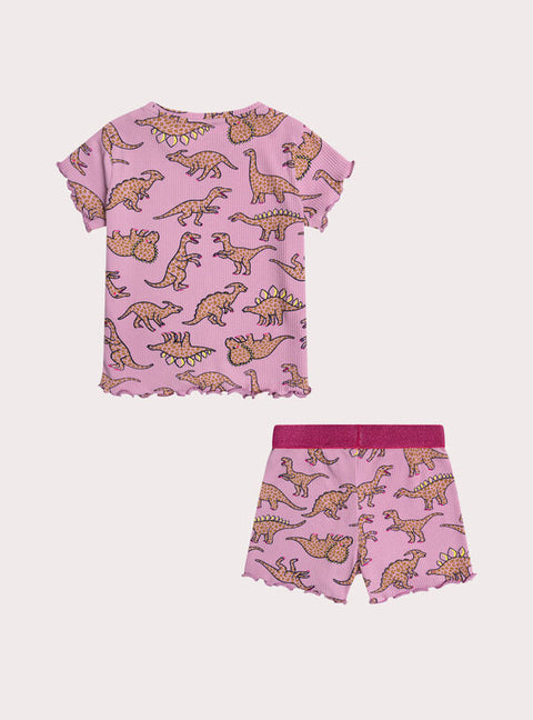 Pink Dinosaur Print Cotton Pyjamas