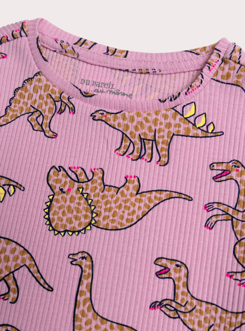 Pink Dinosaur Print Cotton Pyjamas