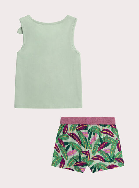 Green Toucan Print Short Cotton Pyjamas