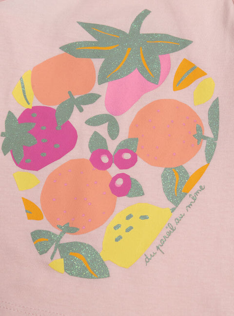 Pink Fruit Print Short Cotton Pyjamas