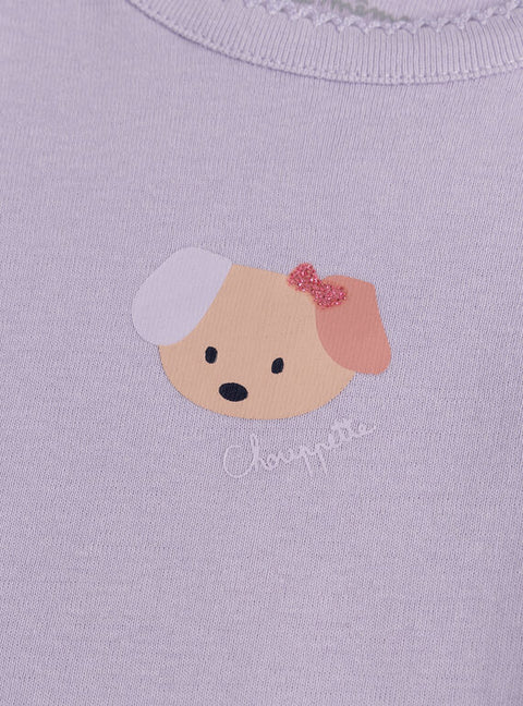 2 Pack Cream & Lilac Cotton Bodysuits