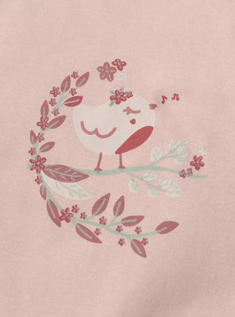 2 Pack Cream & Pink Long Sleeve Cotton Bodysuits