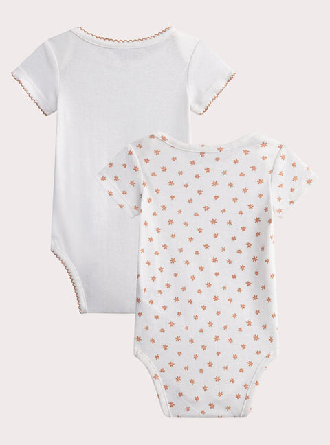 2 Pack Short Sleeve Cotton Bodysuits