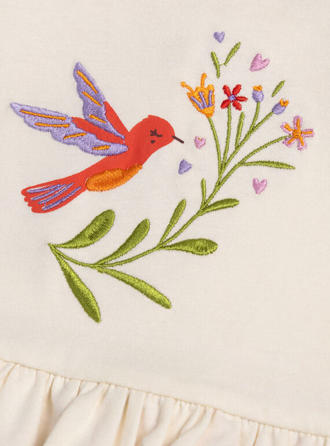 Cream Hummingbird Animation Cotton Sleepsuit