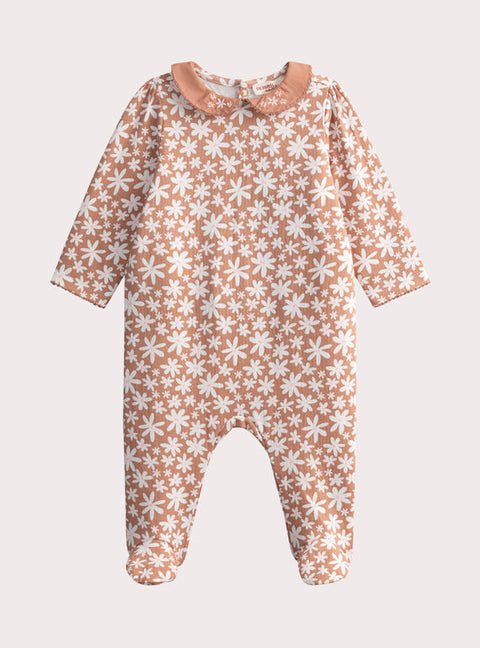Floral Print Cotton Sleepsuit