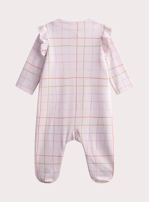 Pink Plaid Cotton Sleepsuit