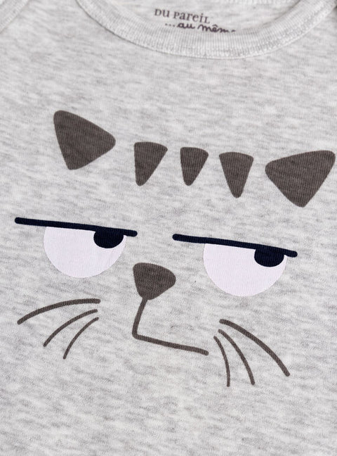 2 Pack Cat Print Cotton Bodysuits