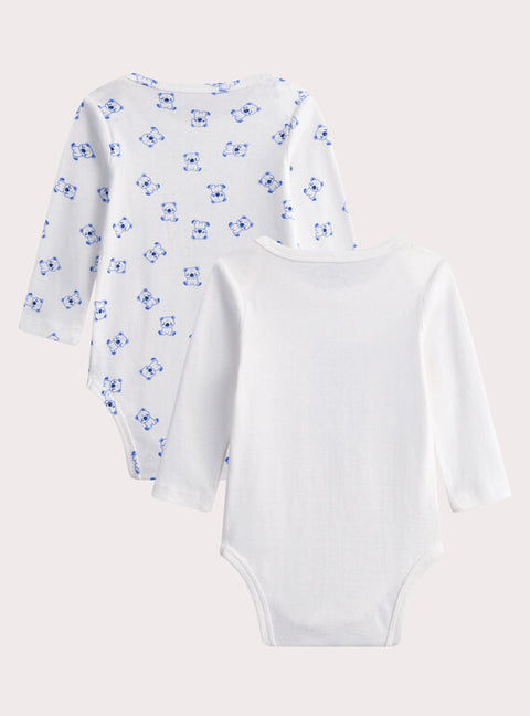 2 Pack Bear Print Cotton Bodysuits