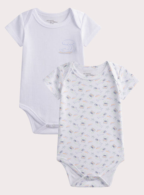 White 2 Pack Cotton Bodysuits