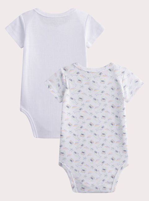 White 2 Pack Cotton Bodysuits