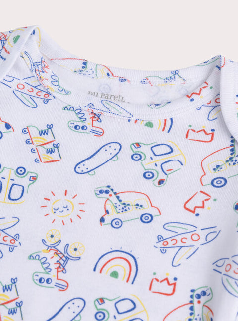 Car Print 2 Pack Cotton Bodysuits