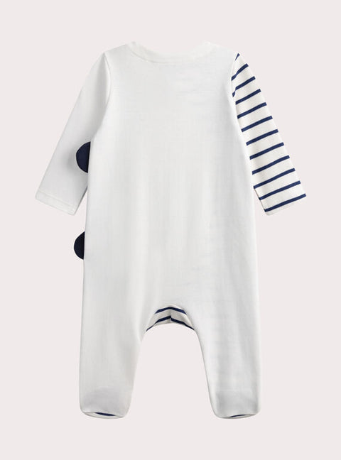 Blue Striped Cotton Sleepsuit