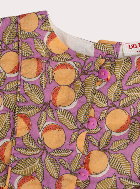 Lined Purple Floral Print Cotton Sundress