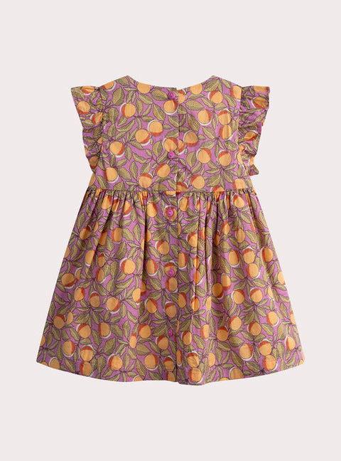 Lined Purple Floral Print Cotton Sundress