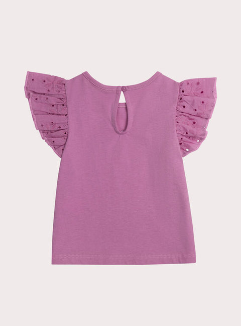 Purple Bird Animation Cotton T-shirt