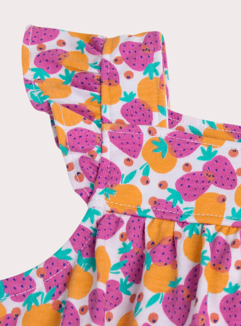 Pink Floral Print Cotton Playsuit
