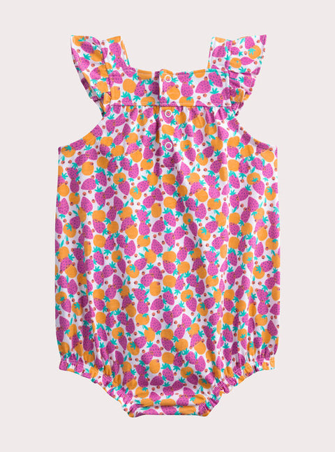 Pink Floral Print Cotton Playsuit