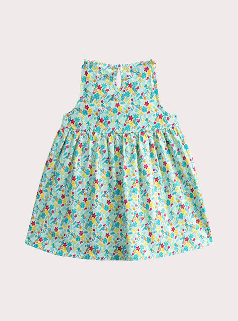 Green Floral Print Jersey Cotton Sundress