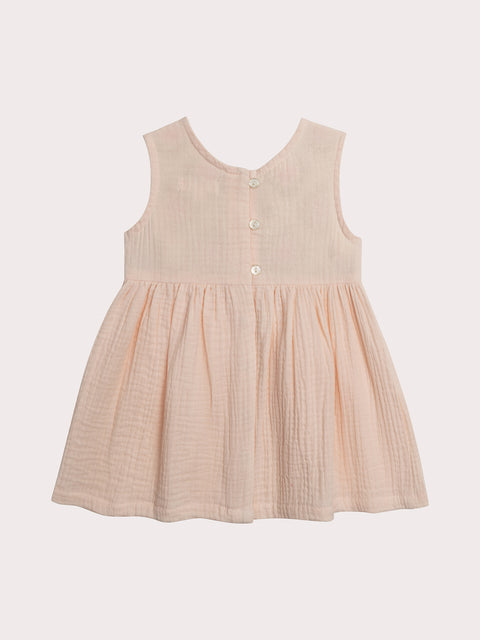 Pink Crochet Top Cotton Dress