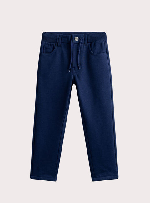 Navy Cotton Fleece Trousers