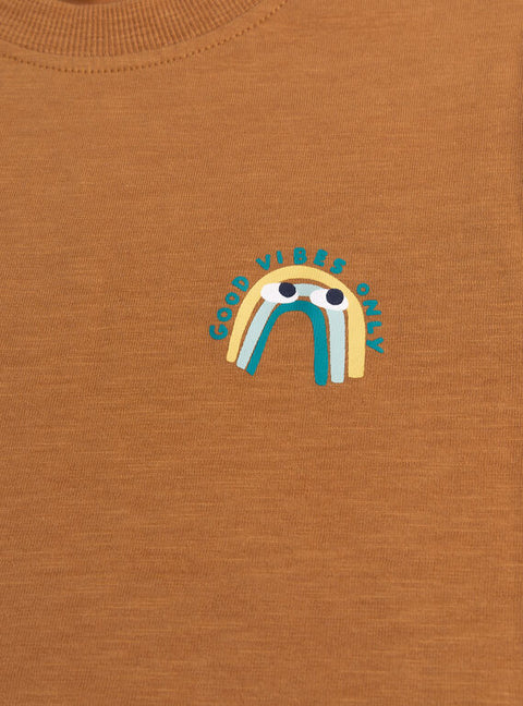 Brown Short Sleeve Cotton T-shirt