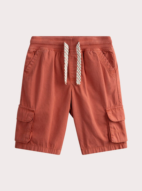 Orange Cotton Cargo Shorts