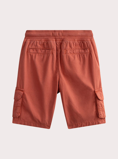 Orange Cotton Cargo Shorts