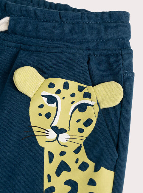 Blue Leopard Animation Cotton Fleece Shorts