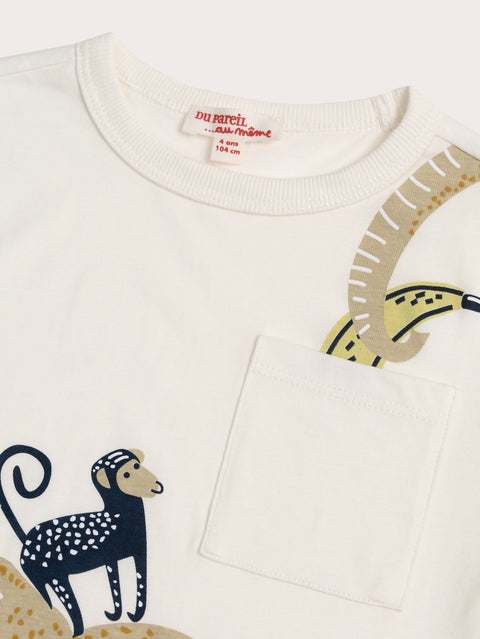 Off White Elephant Print Cotton T-shirt