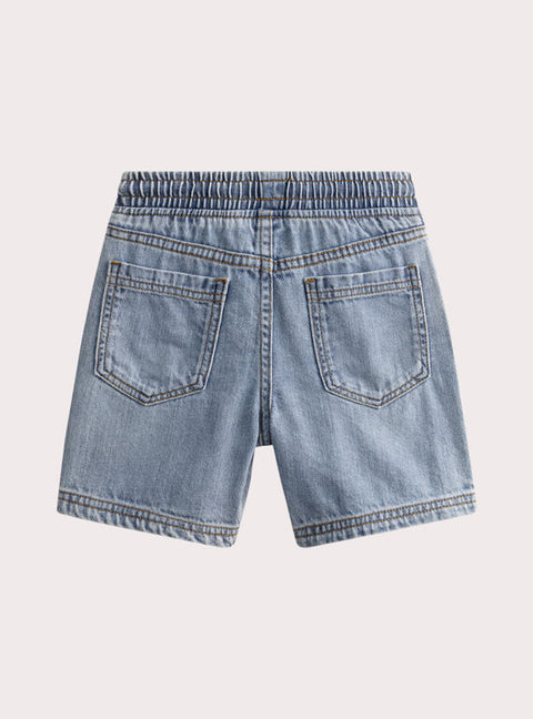 Blue Denim Shorts With Keychain
