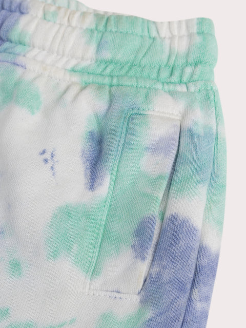 Blue Tie Dye Cotton Shorts