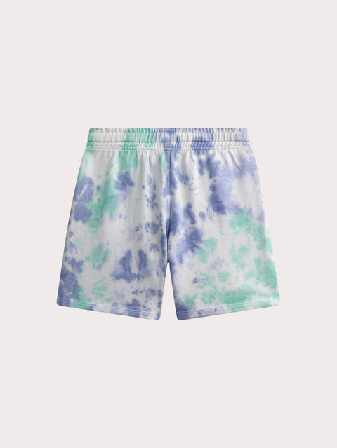 Blue Tie Dye Cotton Shorts
