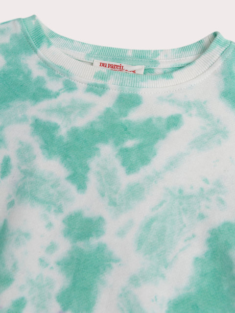 Blue Tie Dye Cotton Sweatshirt