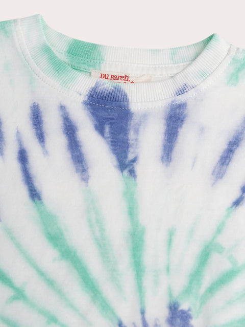Blue Tie Dye Cotton T-shirt