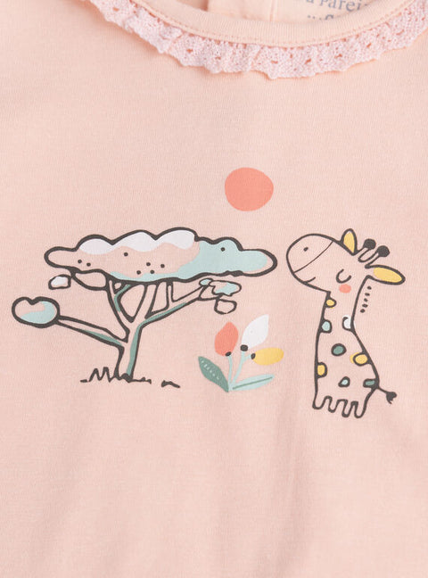 Newborn Pink Cotton Bodysuit